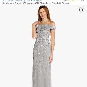 Mother of the bride/groom - Adrianna Papell silver sequin off the shoulder dress